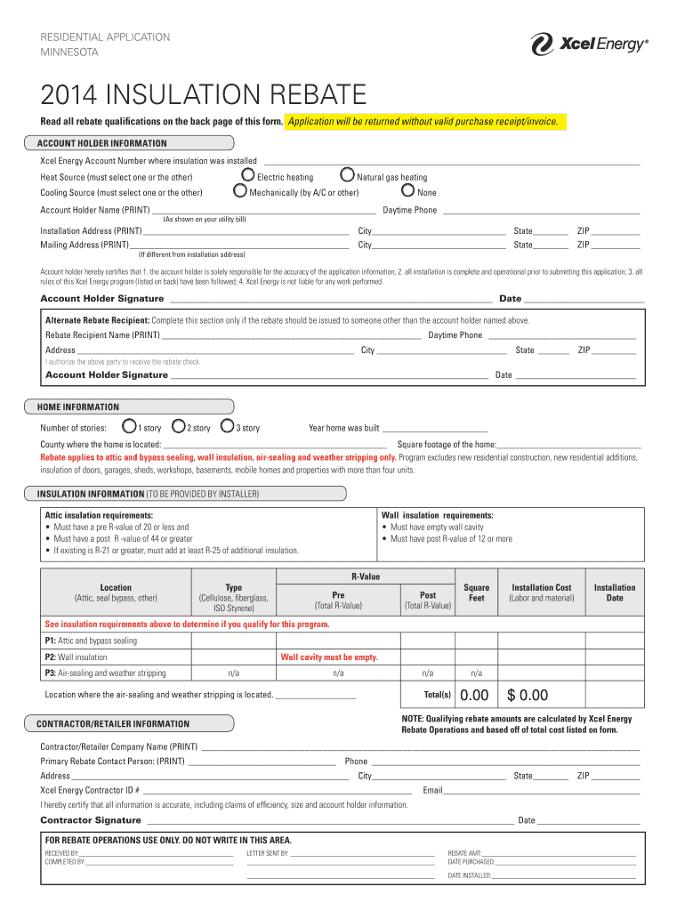 Mailing Xcel Rebate Info