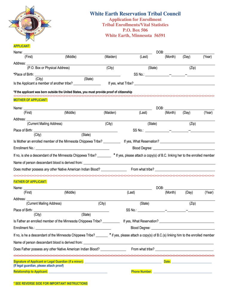 White Earth Enrollment Form