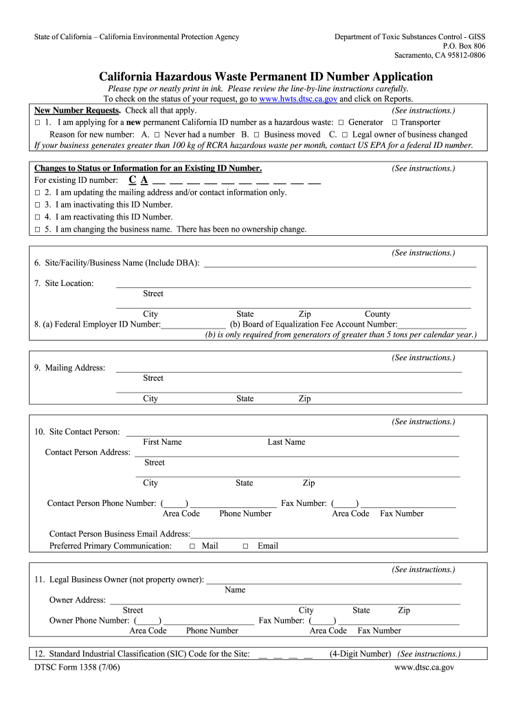  Dtsc Form 1358 2006