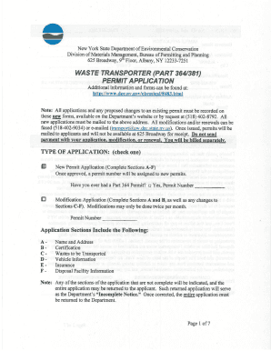 Waste Transporter Permit Application  Form