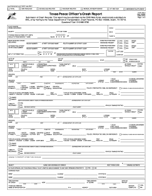 Texas Peace Officer&#039;s Crash Report  Form