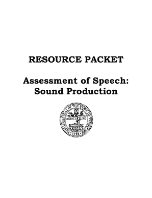 Speech Sound Production Resource Packet Form