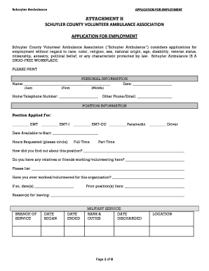 Schuylerambulance  Form