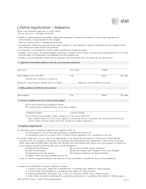  Alabama Lifeline Application 2012