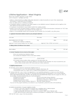 Get and Sign Att Lifeline Wv Form 2012-2022