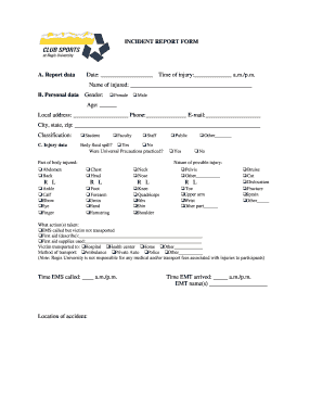Generic Incident Report  Form