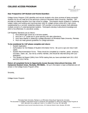Download the Printable Application PDF Minnesota State Mnsu  Form