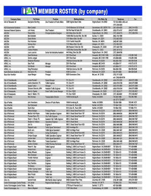 MEMBER ROSTER by Company Itsva  Form