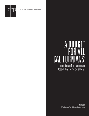 A BUDGET for ALL CALIFORNIANS Cbp  Form