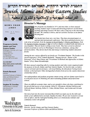 Newsletter Spring FINAL 1 Jewish, Islamic and near Eastern Jinelc Wustl  Form