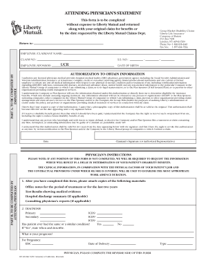 Liberty Mutual Annual Physician Statement Form