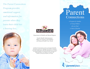 The Parent Connections Program Provides Emotional Support FHA Fha Dhmh Maryland  Form