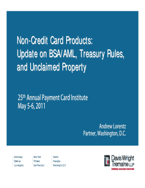 Non Credit Card Products Davis Wright Tremaine Form