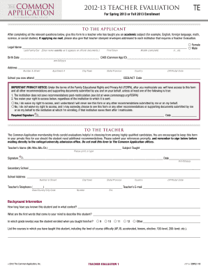 13 Teacher Evaluation Ugadm Northwestern  Form