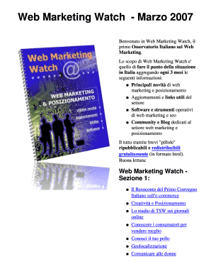 Web Marketing Watch  Form