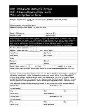 Holt Ilsan Volunteer Contact Form