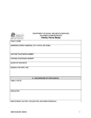 Dshs Homestudy Form