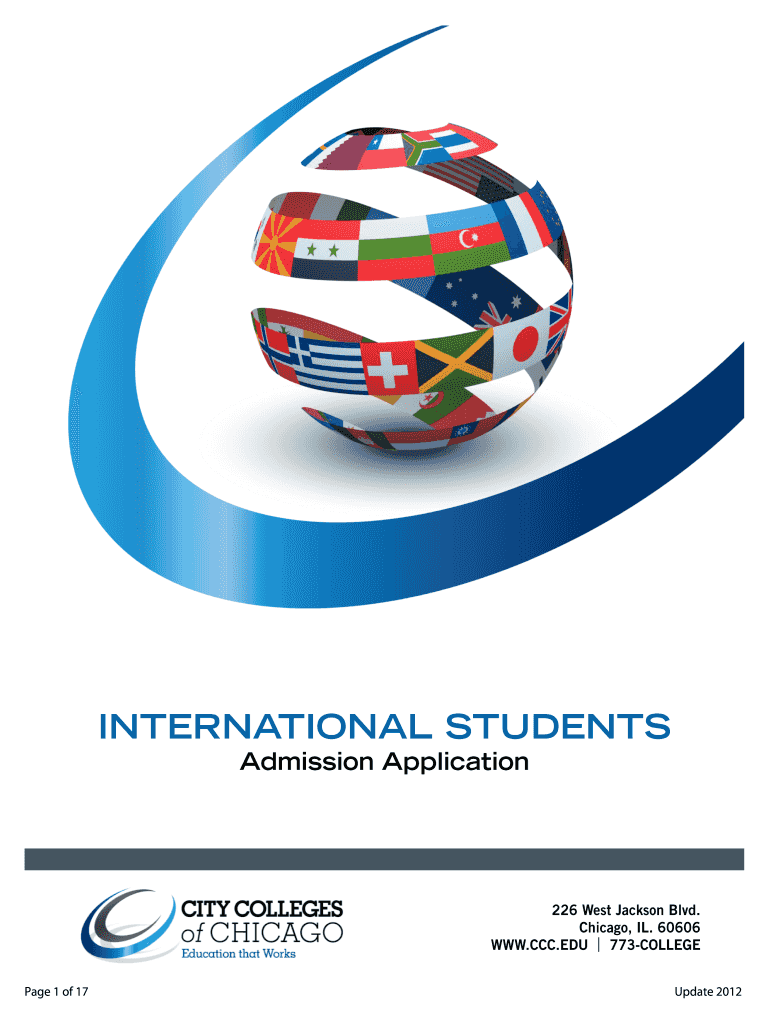 International Student Admissions Application City Colleges of Ccc  Form