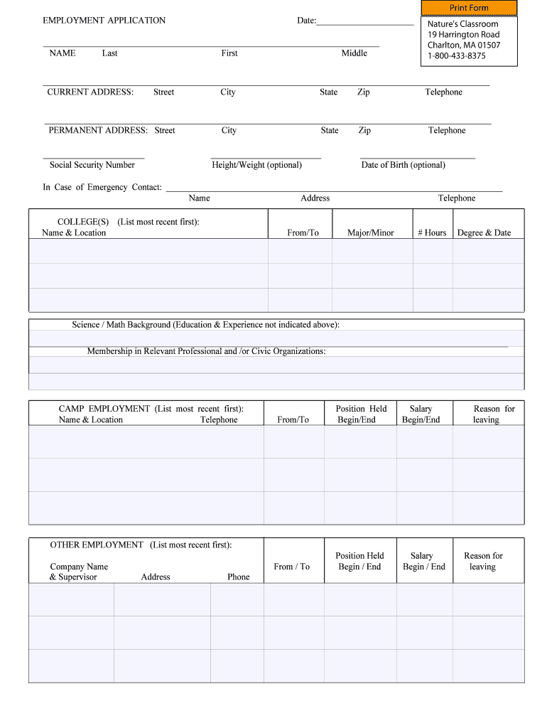 PDF File Nature&#039;s Classroom Naturesclassroom  Form