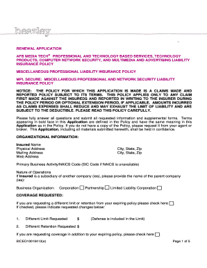 Beazley Afb Renewal Application Form