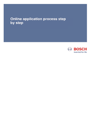 Online Application Process Step by Step Bosch  Form