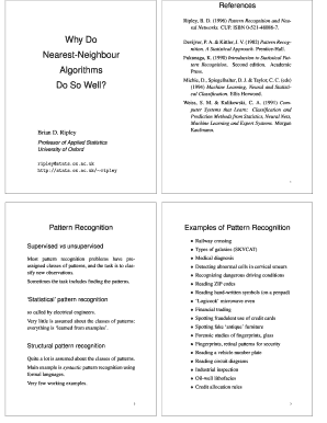 Why Do Nearest Neighbour Algorithms Do so Well? Isis Poly  Form