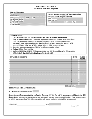 Nccap Renewal  Form