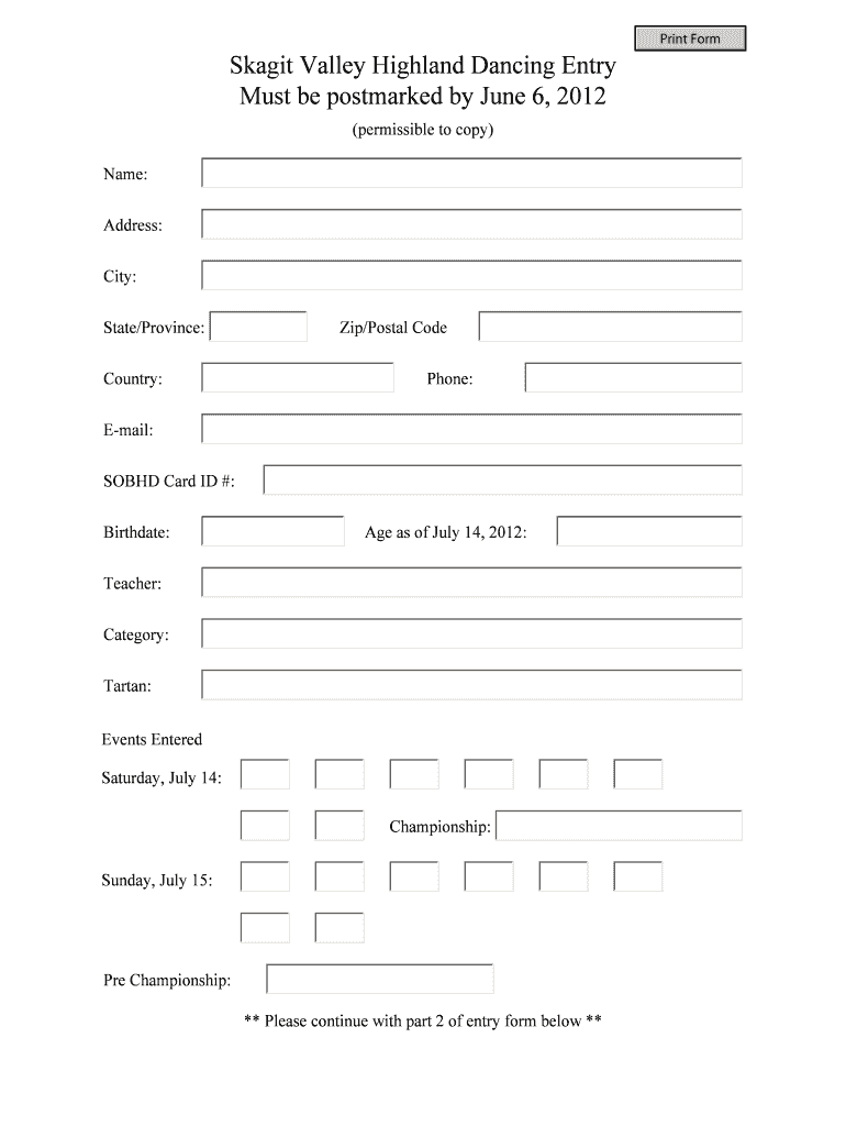 Highland Dance Fill in Entry Form Celtic Arts Foundation Celticarts