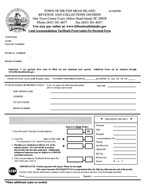 Town of Hilton Head Accommodations Tax Form