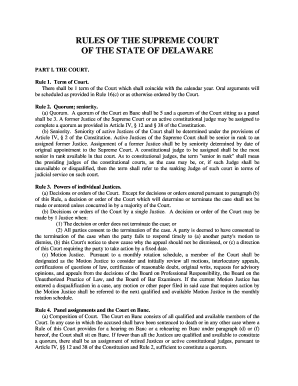 Rules of the Supreme Court of the State of Delaware Delaware Courts Courts Delaware  Form