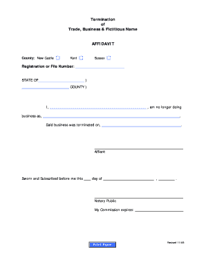 View &amp; Fill in Termination Affidavit Form Courts