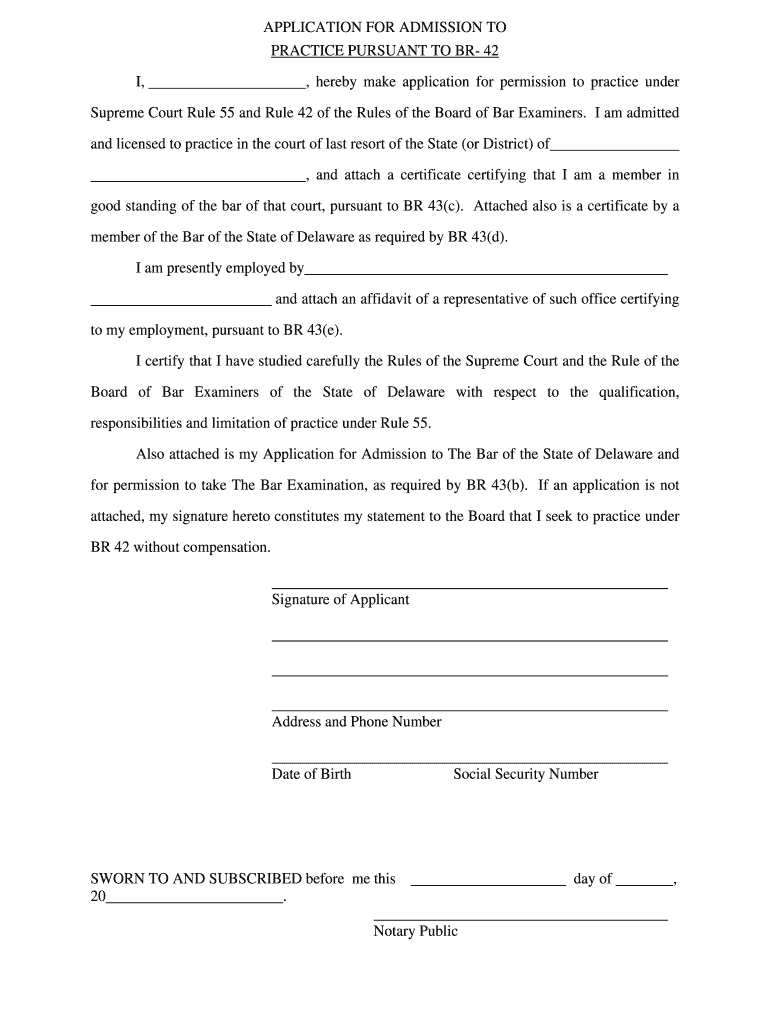 Delaware Br Bar  Form