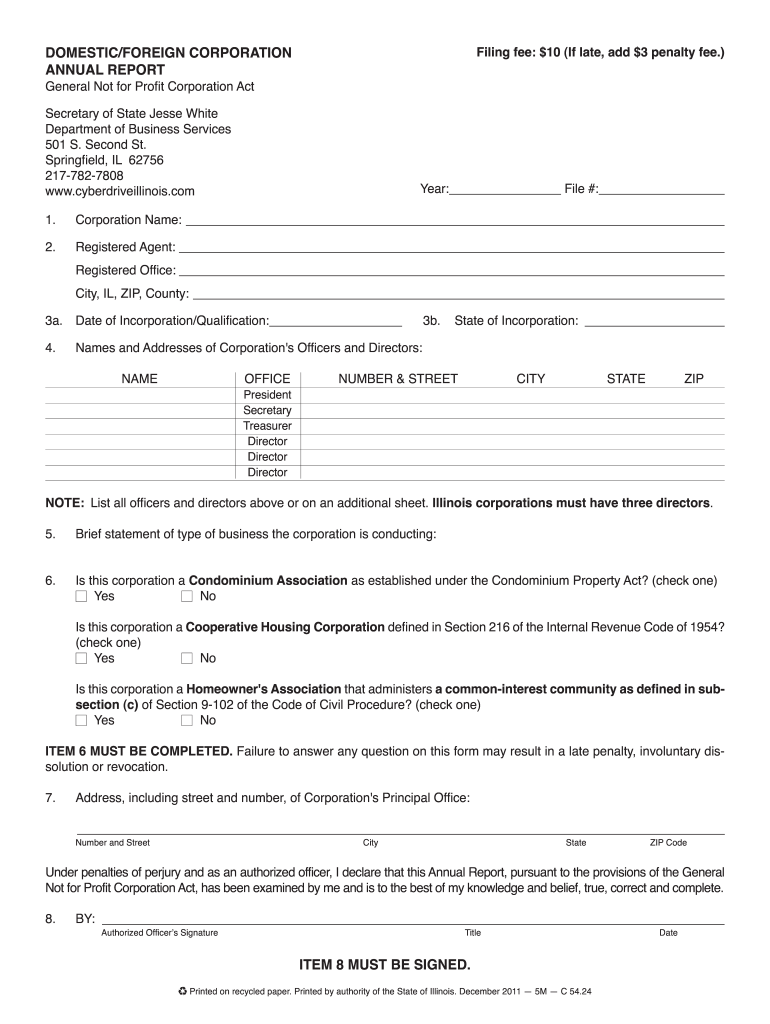  Il Sec of State Annual Report Blank 2011-2024