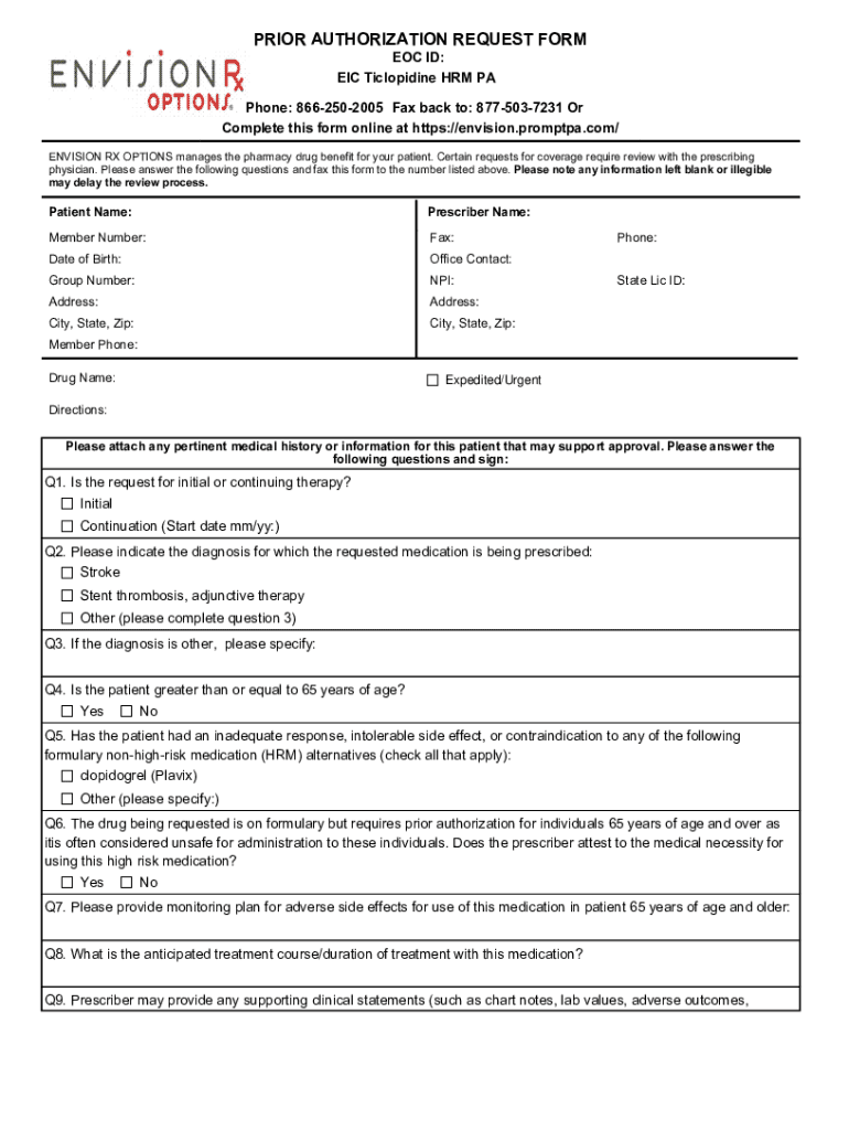 Envision Rx Prior Authorization Form