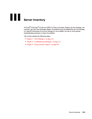 ZENworks for Servers Troubleshooting Server Inventory Novell  Form