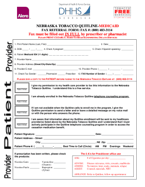 Nebraska Tobacco Quitline Order Form