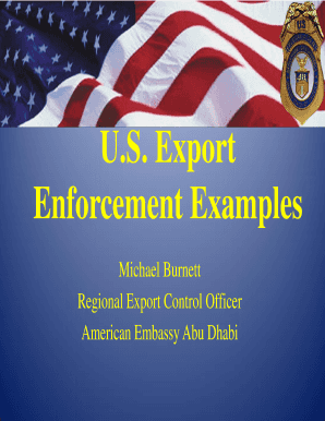 US Export Enforcement Examples US Department of State  Form