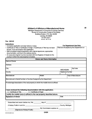 Affidavit of Affixture  Form