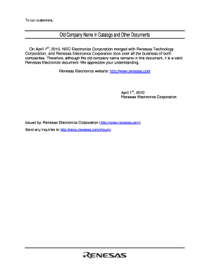 RPCGEN Renesas Electronics  Form