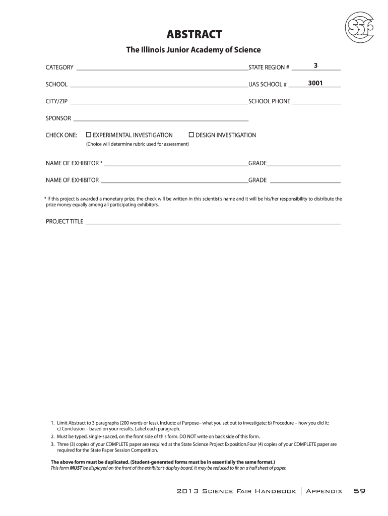  Abstract Sheet Form 2013