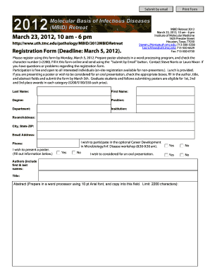 Registration Form and Information Uth Tmc