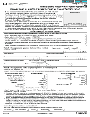 DEMANDE POUR UN NUM RO D &#039;IDENTIFICATION T100 D &#039;AVIS D &#039; MISSION NITA  Form