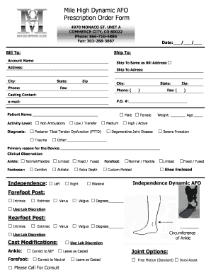 American Independence Afo Prescription Form