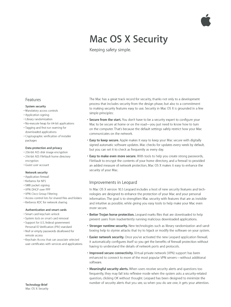 Mac OS X Security Samug  Form