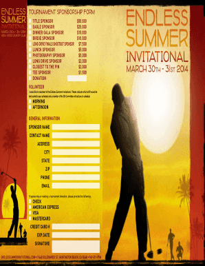 TOURNAMENT SPONSORSHIP LEVELS  Form