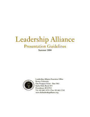 Presentation Guidelines the Leadership Alliance Theleadershipalliance  Form