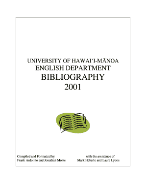 BIBLIOGRAPHY Department of English English Hawaii  Form
