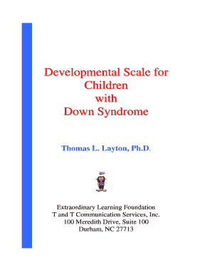 Developmental Scale for Down Syndrome  Form