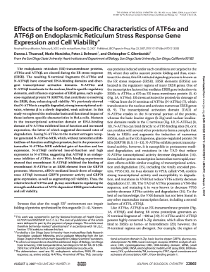 Effects of the Isoform Specific Characteristics of ATF6 and ATF6 on Bio Sdsu