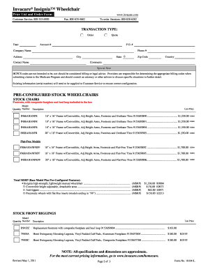 Invacare EForms for Additional Information, Visit Www